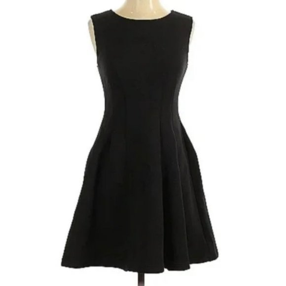 ANTHROPOLOGIE Maeve Debutante Black Fit to Flare Dress Size Medium - Picture 4 of 6